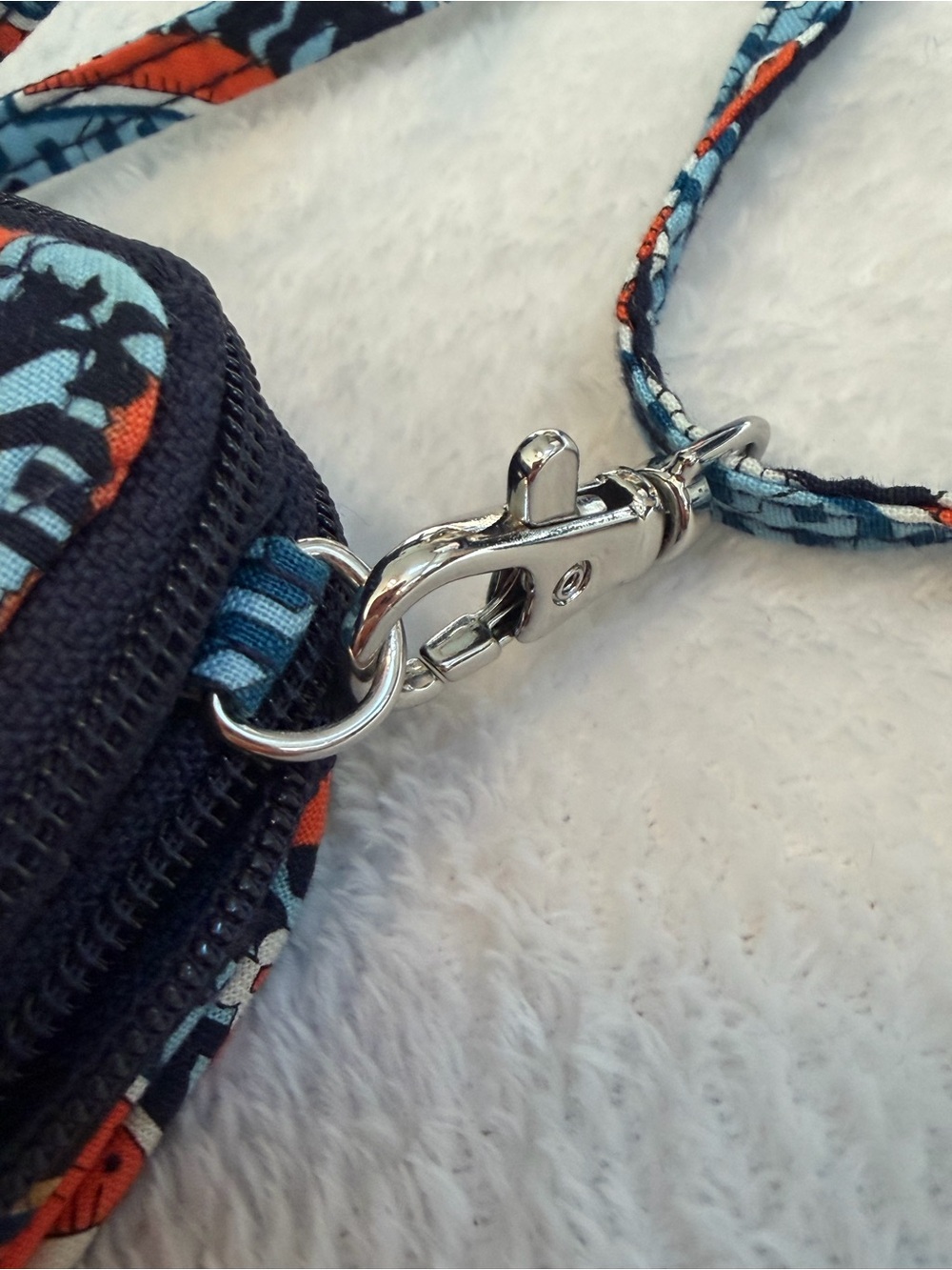 Vera Bradley Blue Orange Paisley All-in-One Crossbody Wallet - Picture 7 of 8